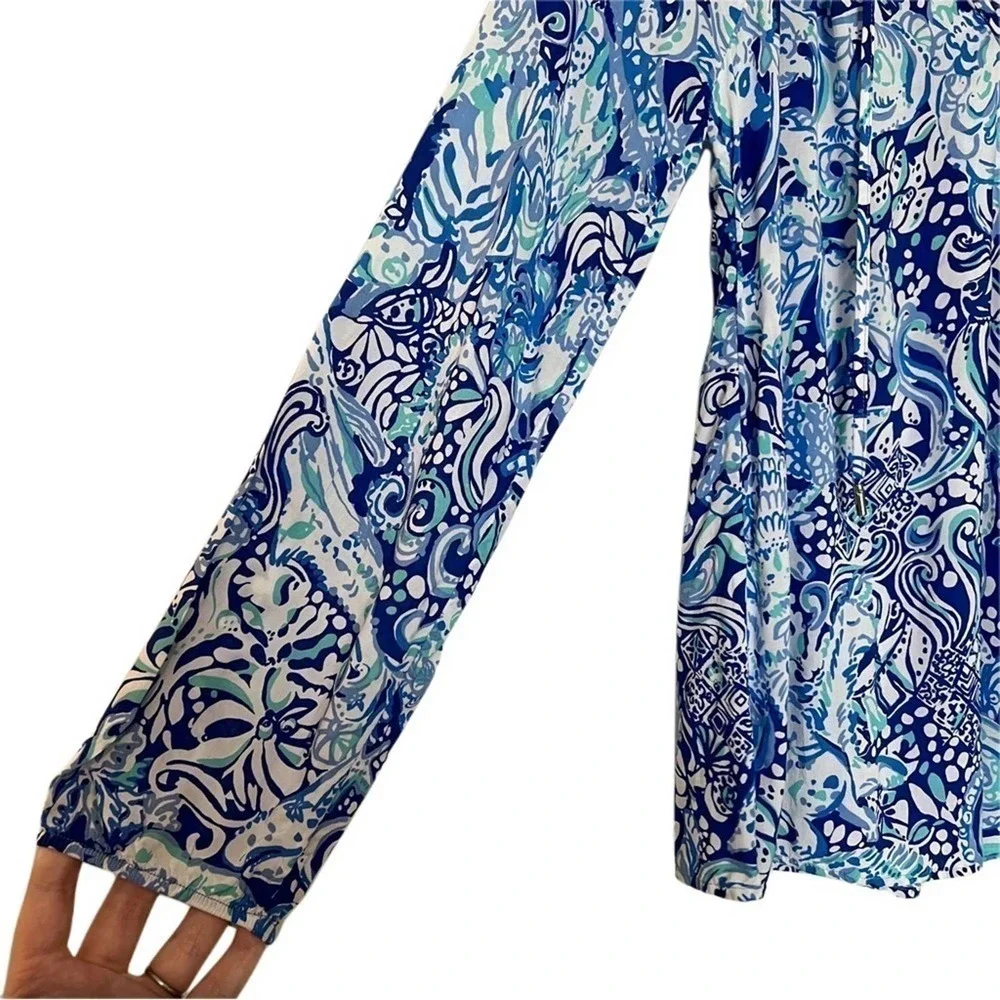 Lilly Pulitzer Willa Blouse Royal Purple 60 Animals Print Size XXS Resortwear